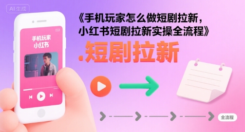 手机玩家怎么做短剧拉新，小红书短剧拉新实操全流程-超级会员网