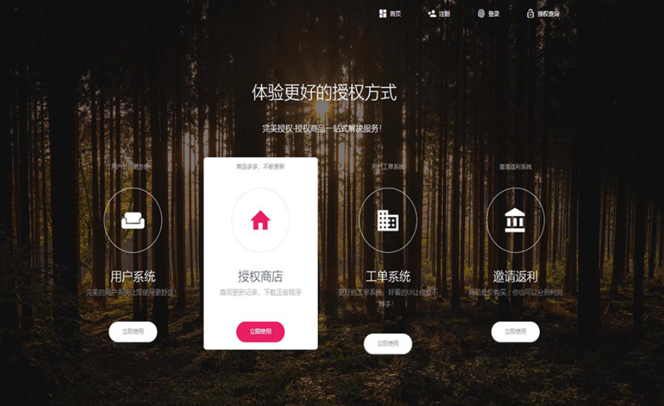PHP域名授权系统网站 精美UI支付系统团队合作代理返利发卡系统 授权授权管理工单系统-超级会员网