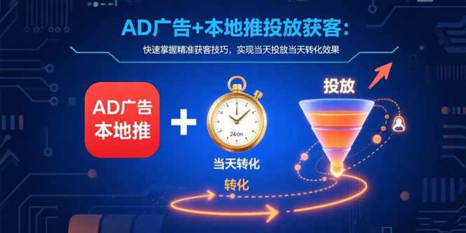 AD广告+本地推投放获客：快速掌握精准获客技巧，实现当天投放当天转化效果-超级会员网