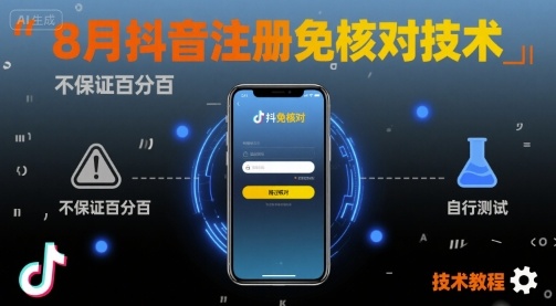 8月抖音注册免核对技术，不保证百分百，自测-超级会员网