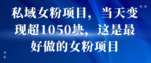 私域女粉项目，当天变现超1k，这是最好做的女粉项目，可放大操作-超级会员网