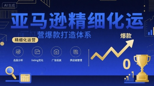 亚马逊精细化运营爆款打造体系，视频课+全套资料文档-超级会员网