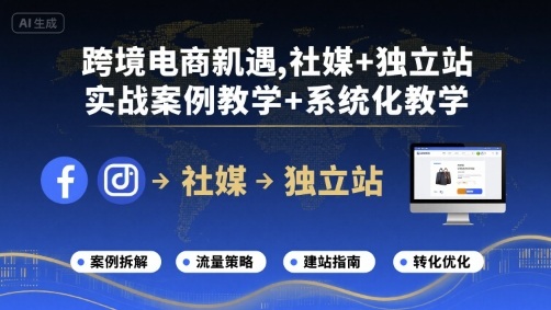 跨境电商新机遇，社媒+独立站，实战案例教学+系统化教学-超级会员网