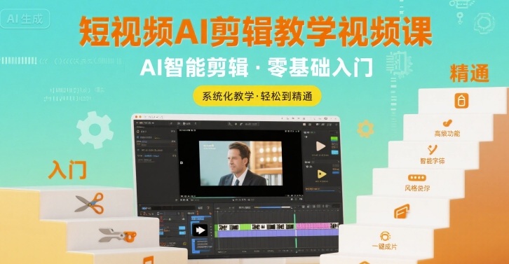 短视频AI剪辑教学视频课，入门到精通-超级会员网