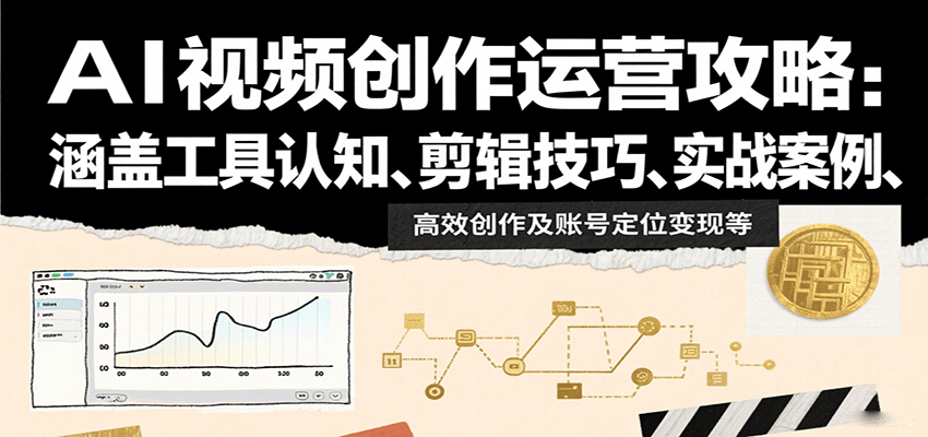 AI视频创作运营攻略：涵盖工具认知、剪辑技巧、实战案例、高效创作及账号定位变现等-超级会员网