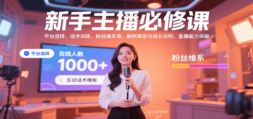 新手主播必修课：平台选择、话术训练、粉丝维系等，解析禁忌与成长法则，突破直播能力-超级会员网
