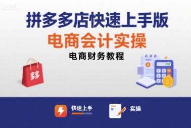 拼多多店快速上手版电商会计实操-电商财务教程-超级会员网