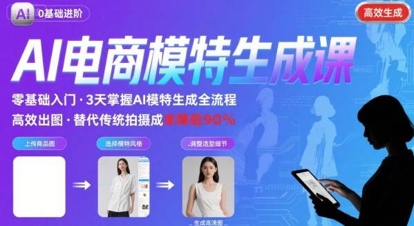 AI模特进阶课程，0基础高效生成逼真电商模特图-超级会员网