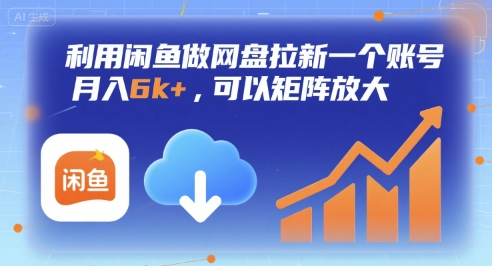 利用闲鱼做网盘拉新一个账号，月入6k+，可以矩阵放大-超级会员网