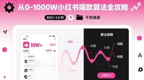 从0-1000W小红书爆款算法全攻略，时长1.5小时，干货满满-超级会员网