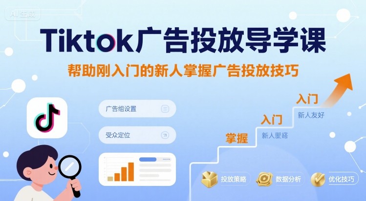 Tiktok广告投放导学课，帮助刚入门的新人掌握广告投放技巧-超级会员网