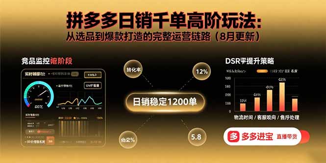 拼多多日销千单高阶玩法：从选品到爆款打造的完整运营链路(8月更新-超级会员网