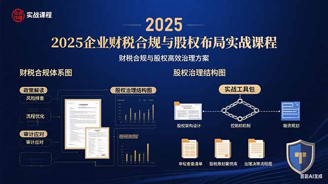 2025企业财税合规与股权布局的实战课程：财税合规与股权高效治理方案-超级会员网