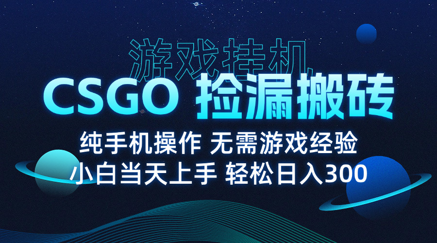 8月最新游戏搬砖，CSGO纯挂机，不需要玩游戏，实现真挂机，月入1W+-超级会员网