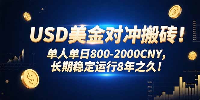 USD美金对冲搬砖!单人单日800-2000CNY，长期稳定运行8年之久!-超级会员网