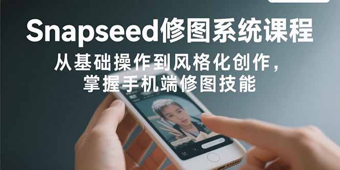 Snapseed修图系统课程：从基础操作到风格化创作，掌握手机端修图技能-超级会员网