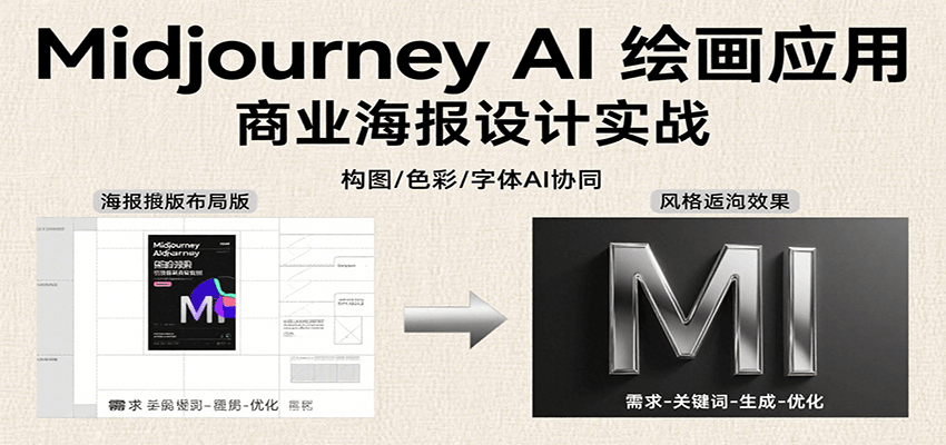 Midjourney AI绘画应用，关键词指令解析、漫画头像制作、海报设计、3D人物生成等-超级会员网