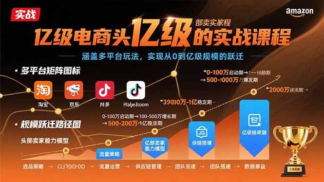 亿级电商头部卖家的实战课程：涵盖多平台玩法，实现从0到亿级规模的跃迁-超级会员网