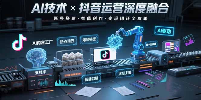 AI技术与抖音运营的深度融合应用：涵盖账号搭建、内容创作、收益变现等-超级会员网
