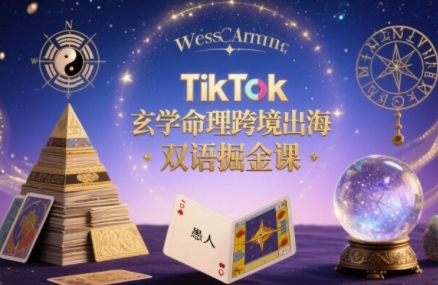 TikTok玄学命理跨境出海双语掘金课，手把手教你用命理知识精准直击海外用户痛点-超级会员网