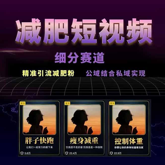 图片[1]-减肥短视频赛道运营课：素材准备-视频制作-引流变现全流程 (附素材-超级会员网