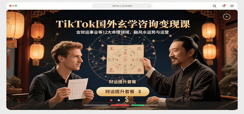 TikTok国外玄学咨询变现课，含财运事业等12大命理领域，融风水运势与运营-超级会员网