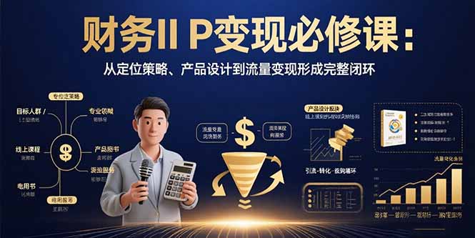 财务IP变现必修课：从定位策略、产品设计到流量变现形成完整闭环-超级会员网