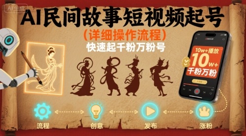 AI民间故事短视频起号，详细操作流程，快速起千粉万粉号-超级会员网
