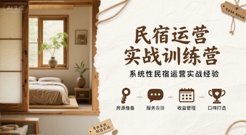 民宿运营实战训练营，系统性民宿运营实战经验-超级会员网