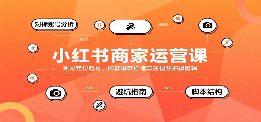 小红书商家运营课，账号定位起号、内容爆款打造与短视频拍摄剪辑-超级会员网