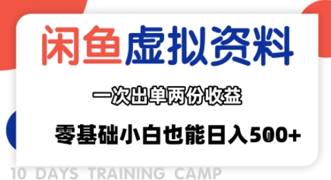 闲鱼虚拟资料新变现玩法，信息差项目，一次出单两份收益，无需囤货，可批量矩阵，零基础小白也能日入多张-超级会员网