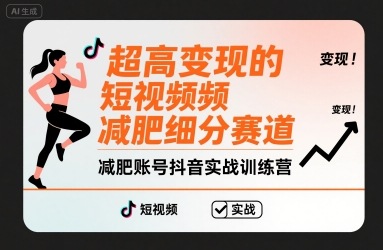 超高变现的短视频减肥细分赛道，减肥账号抖音实战训练营-超级会员网