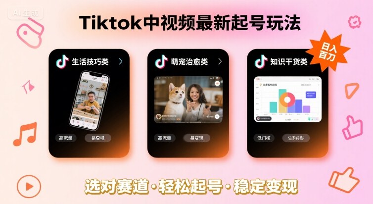 Tiktok中视频最新起号玩法，想要日入百刀，做好这几个赛道就可以了-超级会员网