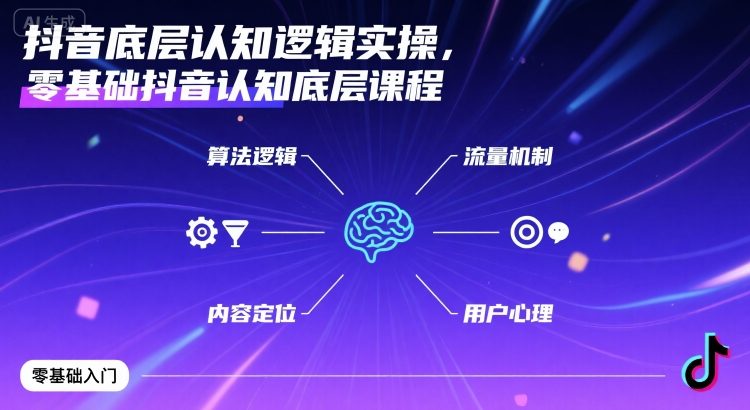 抖音底层认知逻辑实操，零基础抖音认知底层课程-超级会员网