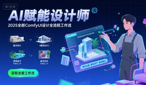 AI赋能设计师， 2025全新comfyui设计全流程工作流 ，室内-建筑-景观-美术，零基础直接上手-超级会员网