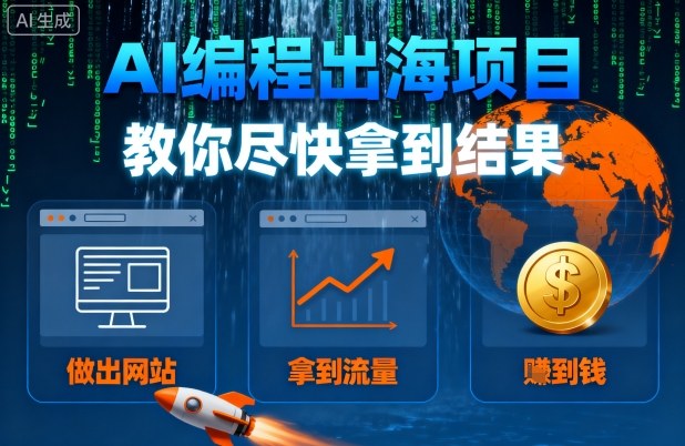 AI编程出海项目，教你尽快拿到结果-做出网站、拿到流量、賺到钱-超级会员网
