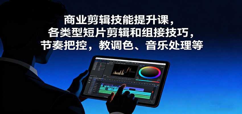 商业剪辑技能提升课，各类型短片剪辑和组接技巧，节奏把控，教调色、音乐处理等-超级会员网