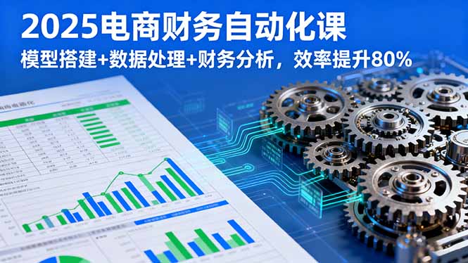 2025电商财务自动化课，模型搭建+数据处理+财务分析，效率提升80%-超级会员网