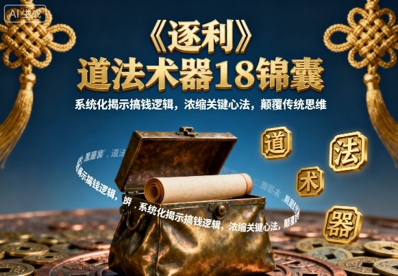 《逐利》道法术器18锦囊，系统化揭示搞钱逻辑，浓缩关键心法，颠覆传统思维-超级会员网
