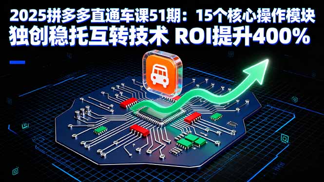 2025拼多多直通车课51期：15个核心操作模块 独创稳托互转技术 ROI提升400%-超级会员网