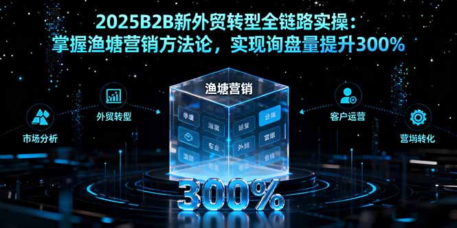 2025B2B新外贸转型全链路实操：掌握渔塘营销方法论，实现询盘量提升300%-超级会员网