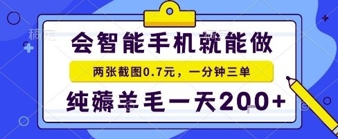 手机项目，二十秒一单，纯薅羊毛一天2张+做就有【揭秘】-超级会员网