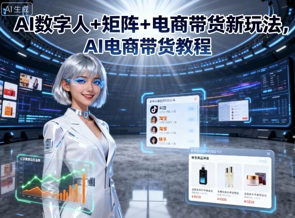 AI数字人+矩阵+电商带货新玩法，AI电商带货教程-超级会员网