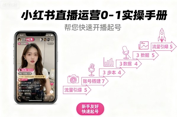 小红书直播运营0-1实操手册，帮您快速开播起号-超级会员网