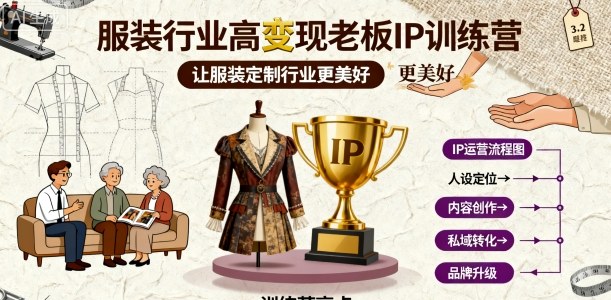 服装行业高变现老板IP训练营，让服装定制行业更美好-超级会员网