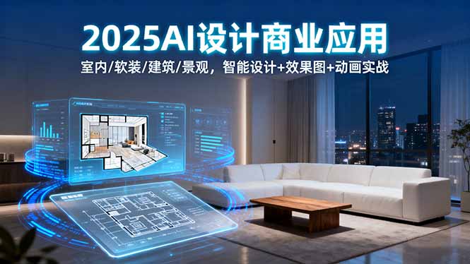 2025AI设计商业应用：室内/软装/建筑/景观，智能设计+效果图+动画实战-超级会员网