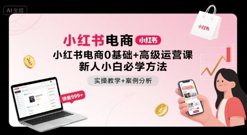 小红书电商0基础+高级运营课，新人小白必学方法，实操教学+案例分析-超级会员网