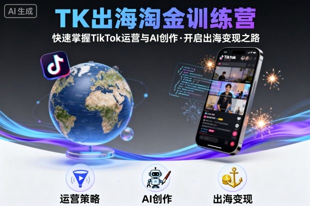 TK出海淘金训练营，助你快速掌握TikTok运营与AI创作，开启出海变现之路-超级会员网