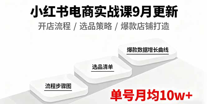 小红书电商实战课9月更新，开店流程/选品策略/爆款店铺打造，单号月均10w+-超级会员网