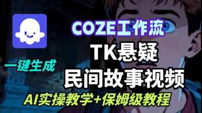 Coze扣子工作流一键生成TK悬疑民间故事视频，AI实操教学+保姆级教程-超级会员网